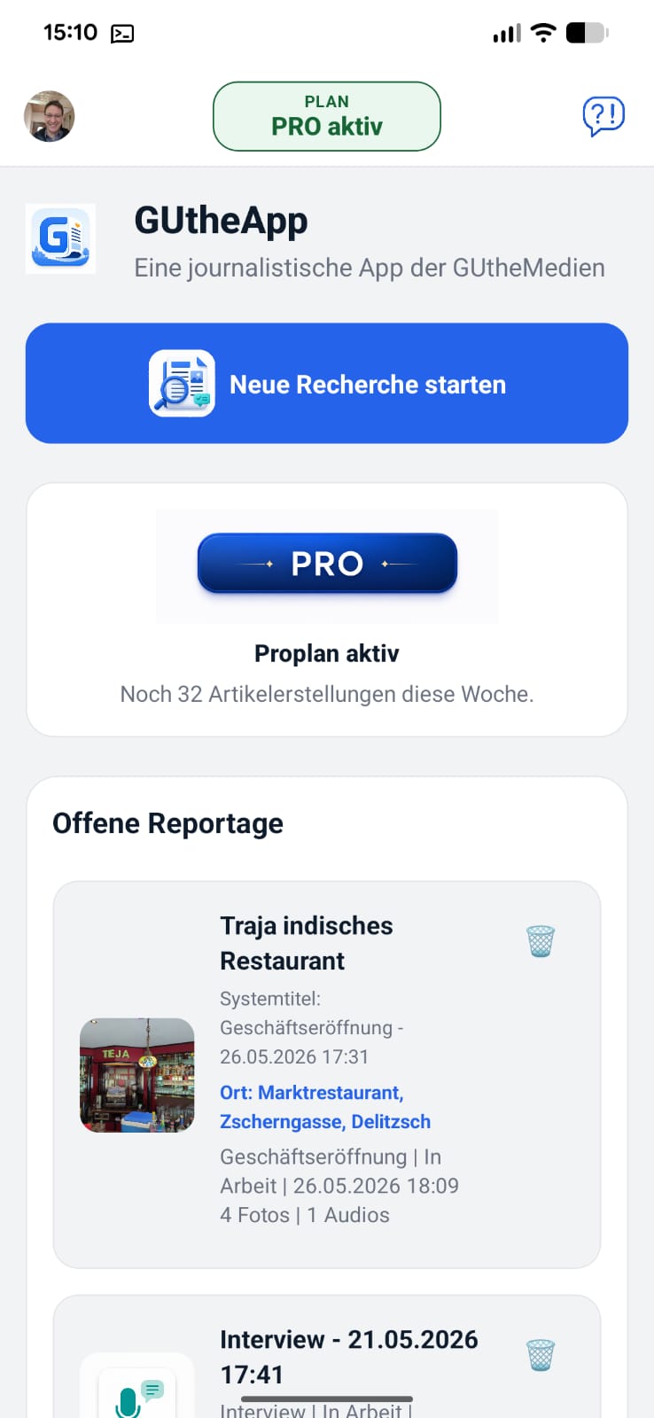 GUtheApp Screen: Home