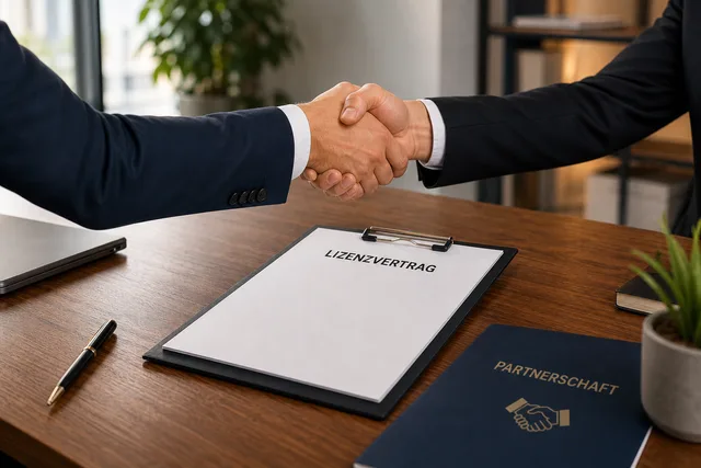 Unterzeichnung eines Lizenzvertrags als Start einer Partnerschaft